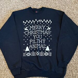 Hanes Men's Black Christmas Sweatshirt